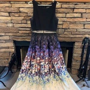 Black and floral prom dress